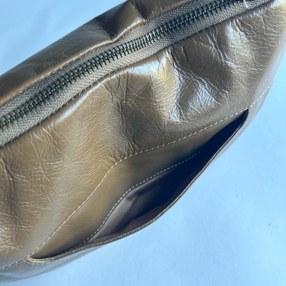 Hobo Brown Khaki Leather Tote Shoulder Bag - Picture 6 of 13